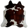 Peau de vache marron et blanche L