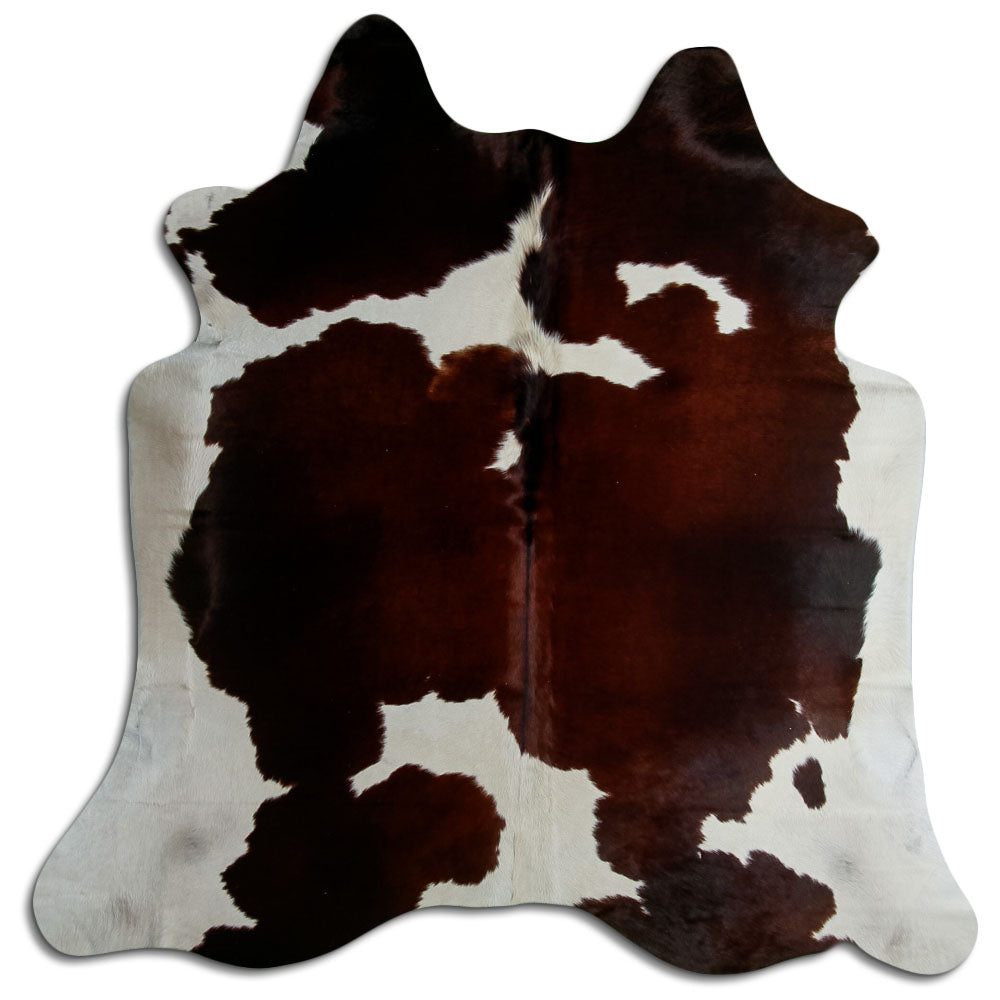 Peau de vache marron et blanche L