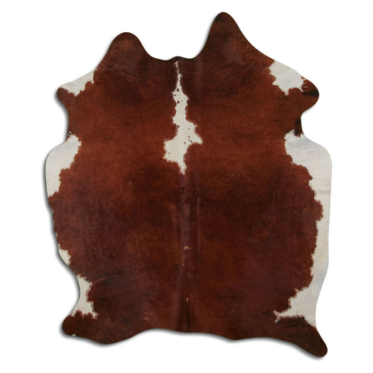 Peau de vache marron et blanche L