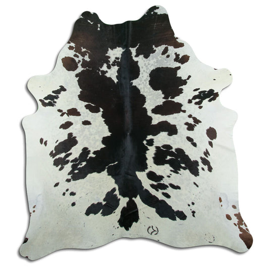 Peau de vache noire et blanche XL