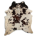 Peau de vache marron et blanche L