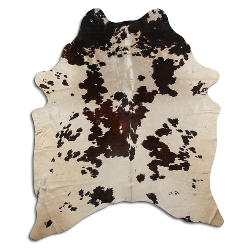 Peau de vache marron et blanche L