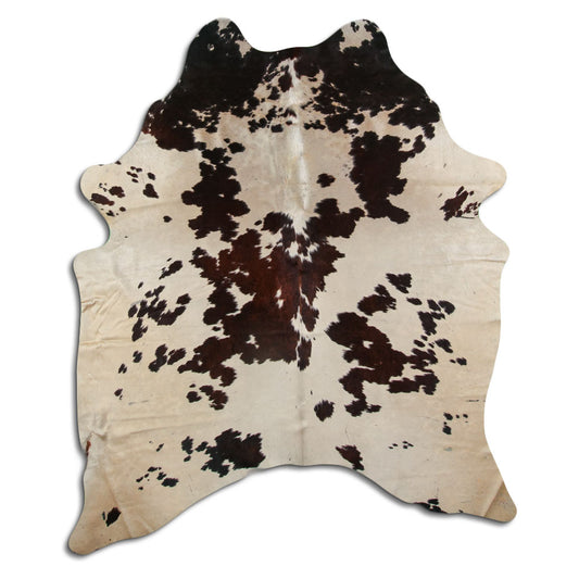 Peau de vache marron et blanche L