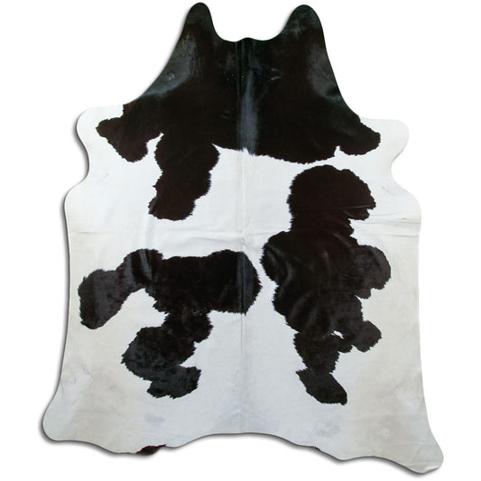 Peau de vache noire et blanche XXL