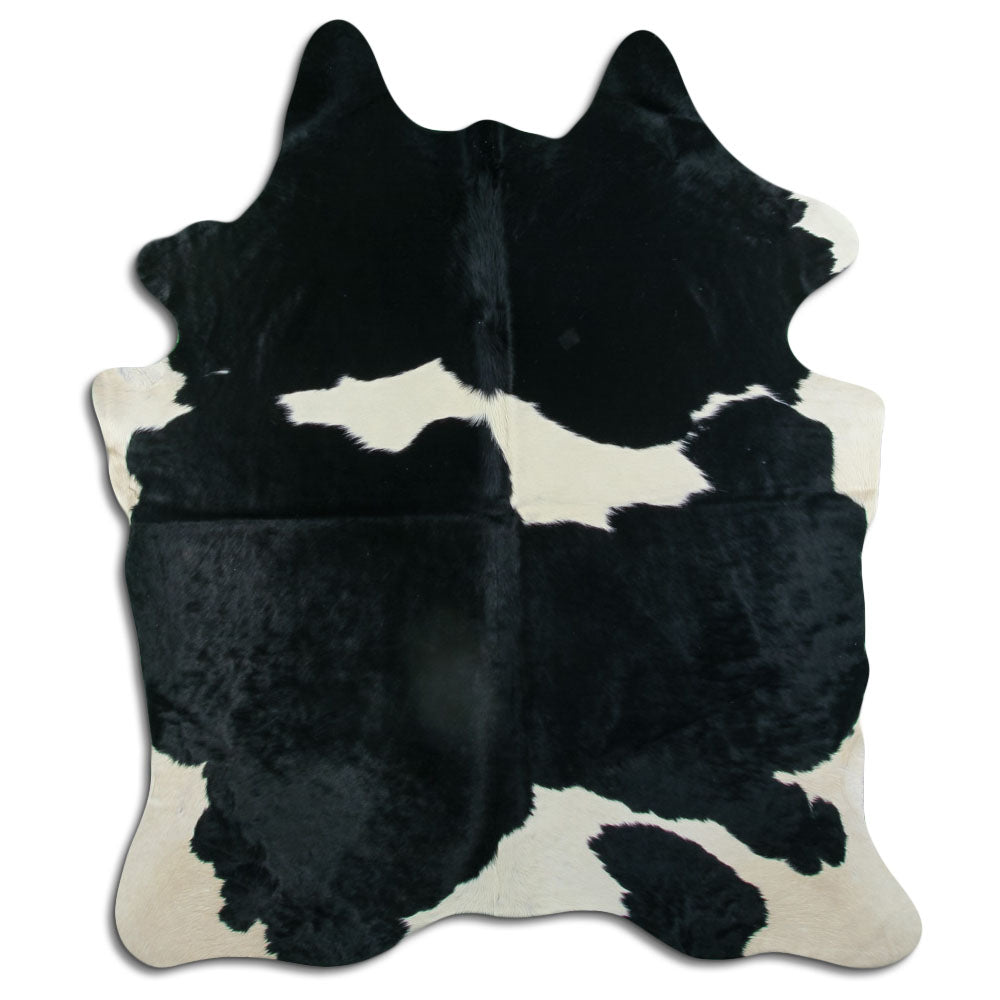 Peau de vache noire et blanche XL