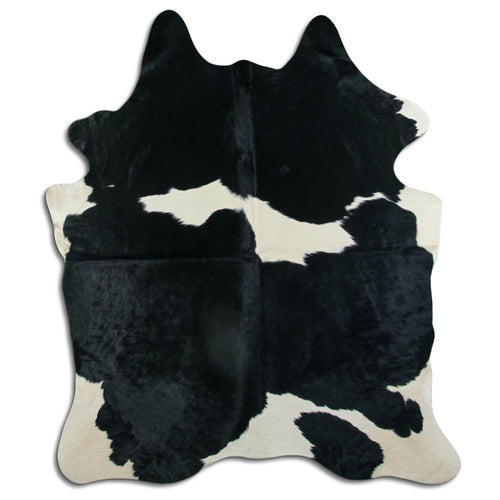 Peau de vache noire et blanche XL