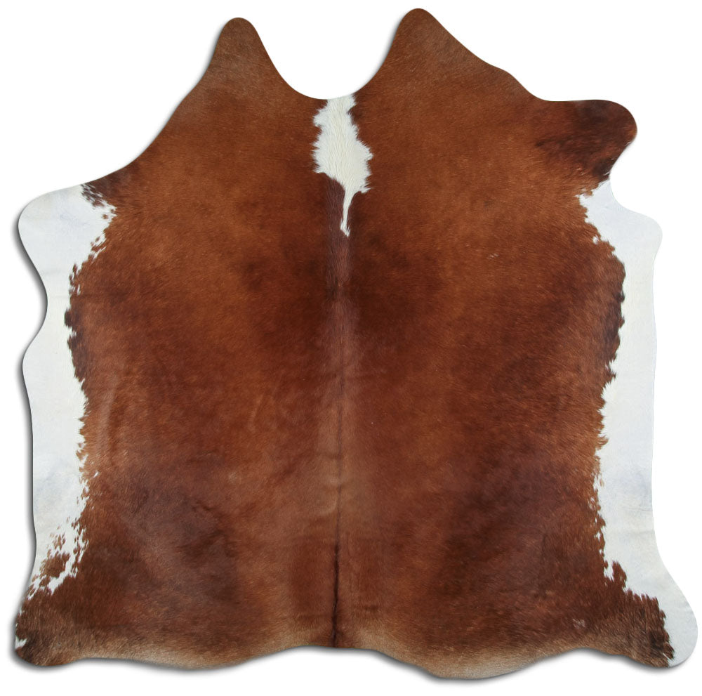 Peau de vache marron et blanche L