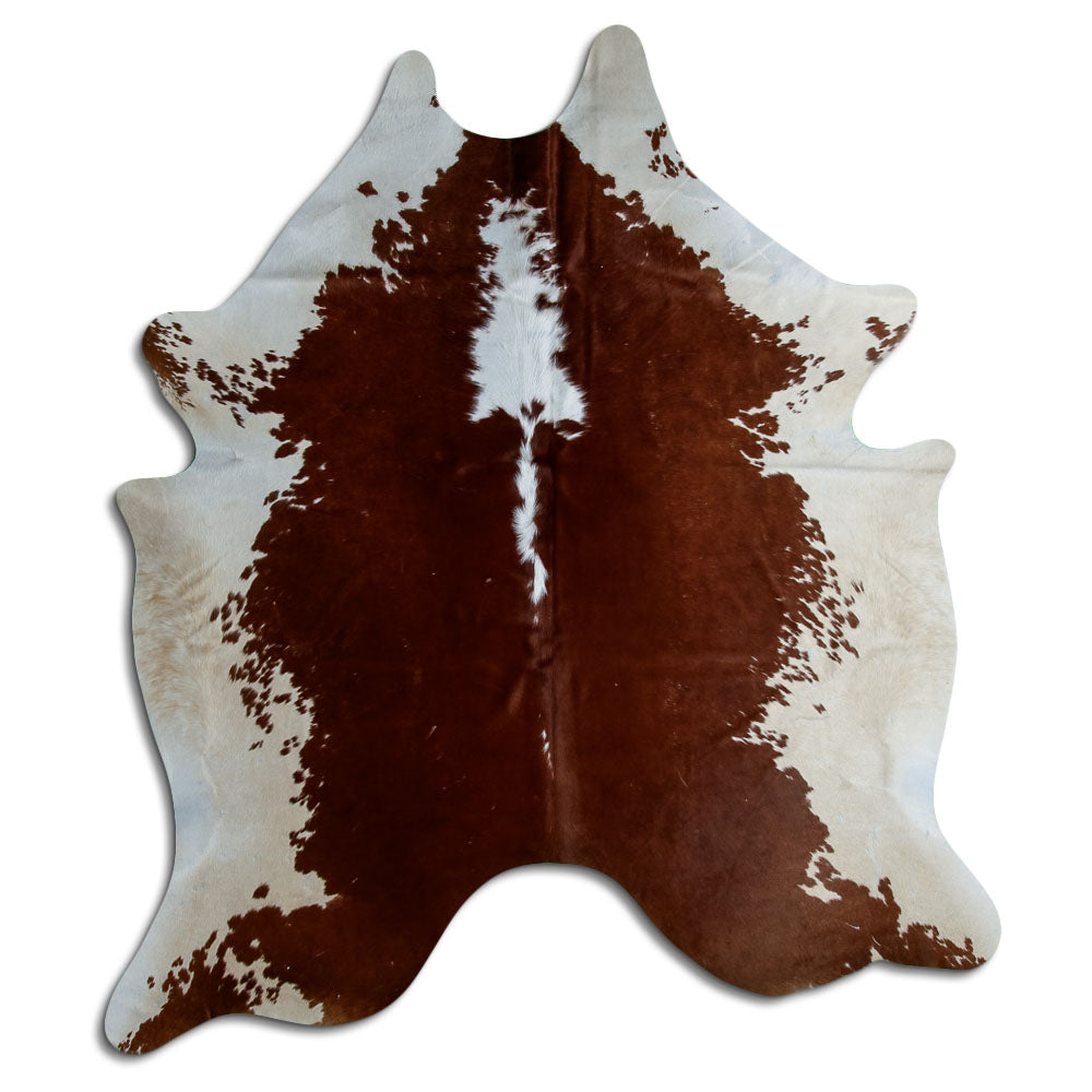 Peau de vache marron et blanche XL