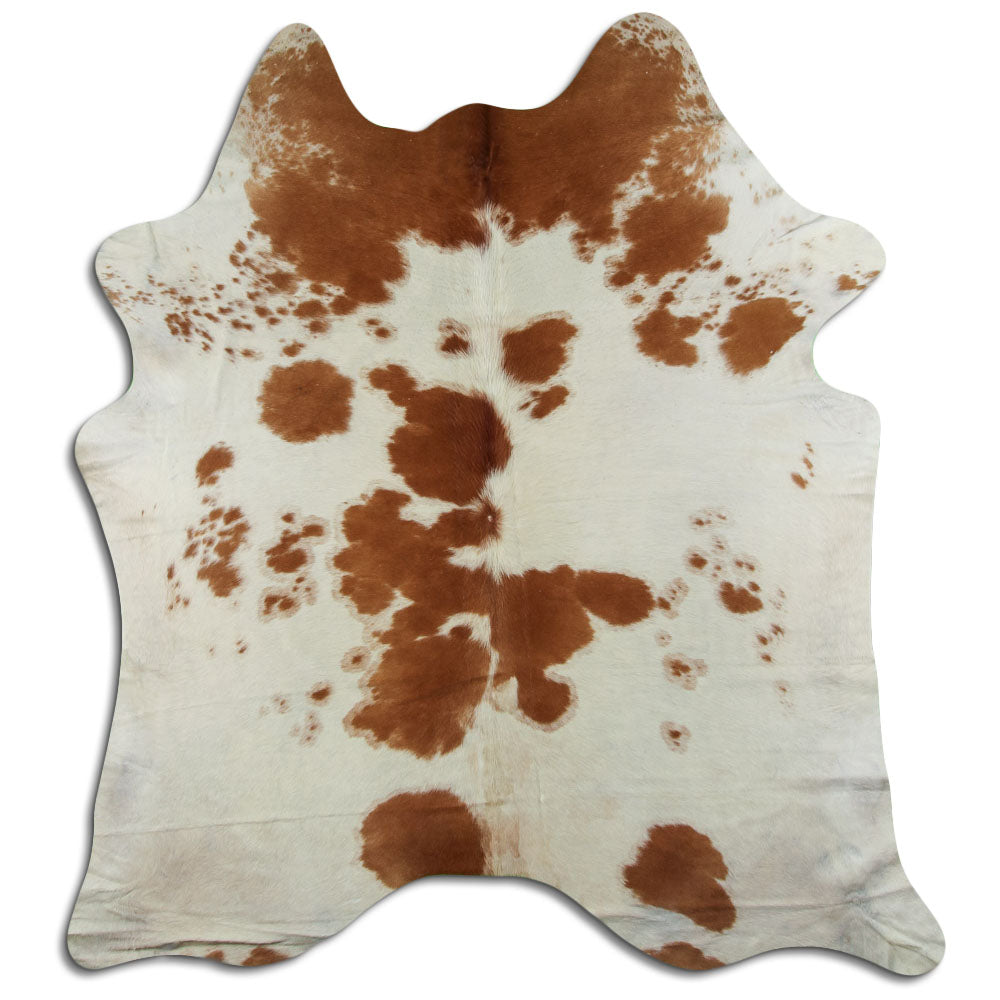Peau de vache marron et blanche XL