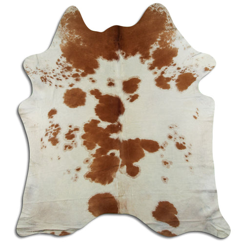Peau de vache marron et blanche XL