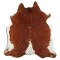 Peau de vache marron et blanche XL