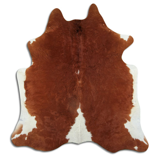 Peau de vache marron et blanche XL
