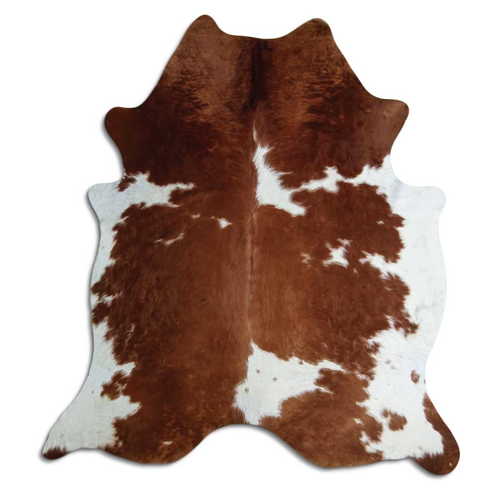 Peau de vache marron et blanche XL