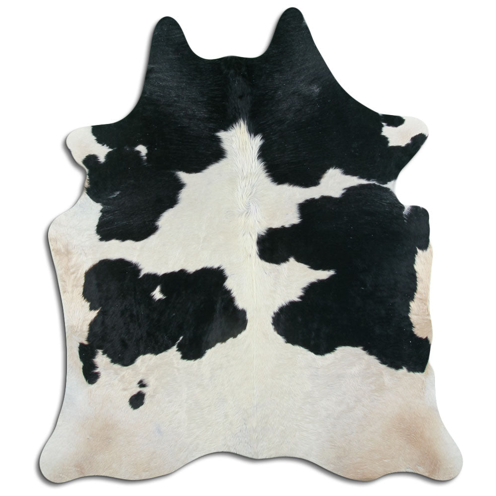 Peau de vache noire et blanche XL