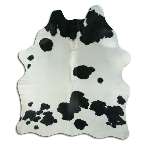 Peau de vache noire et blanche M