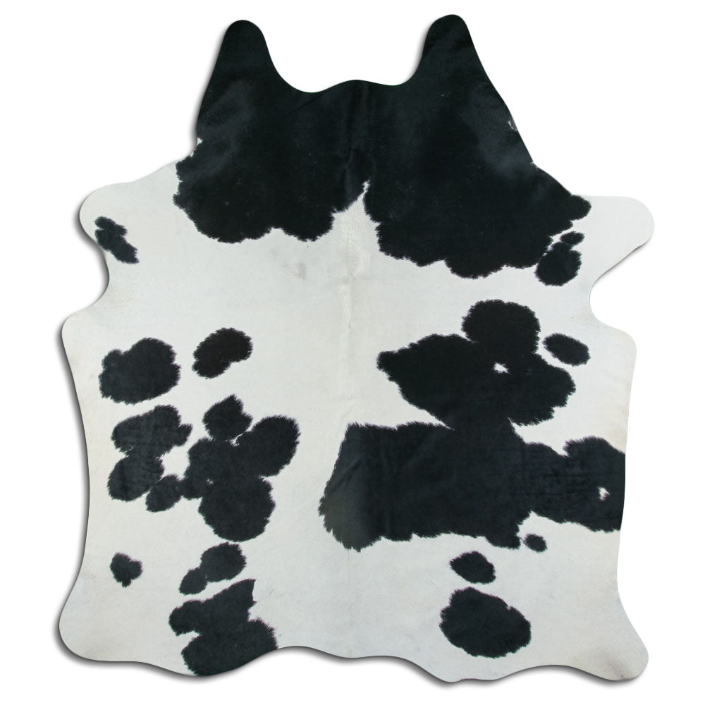 Peau de vache noire et blanche XL