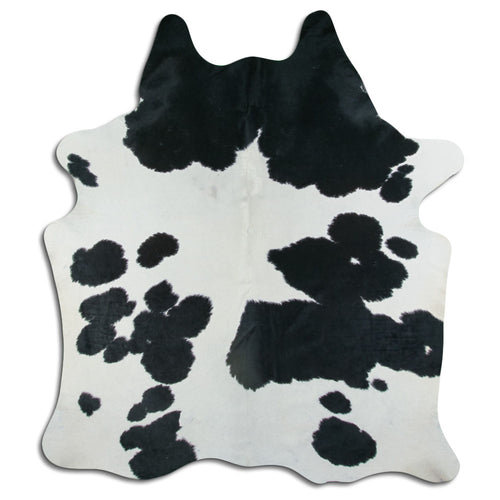Peau de vache noire et blanche XL