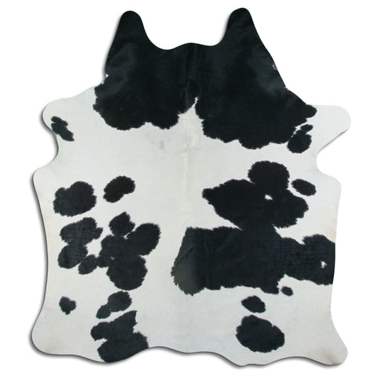 Peau de vache noire et blanche XL