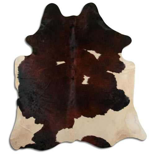 Peau de vache marron et blanche XL