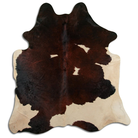 Peau de vache marron et blanche XL