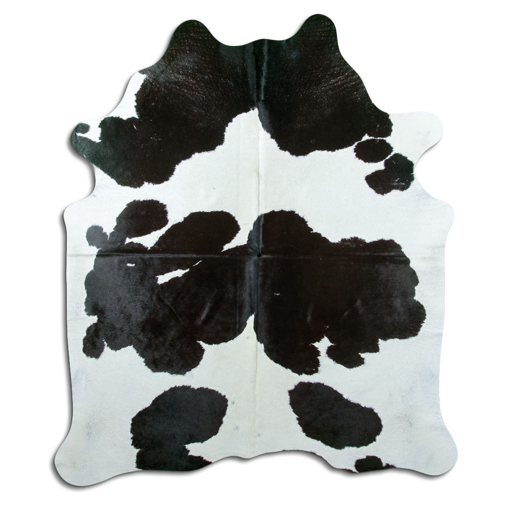 Peau de vache noire et blanche XL