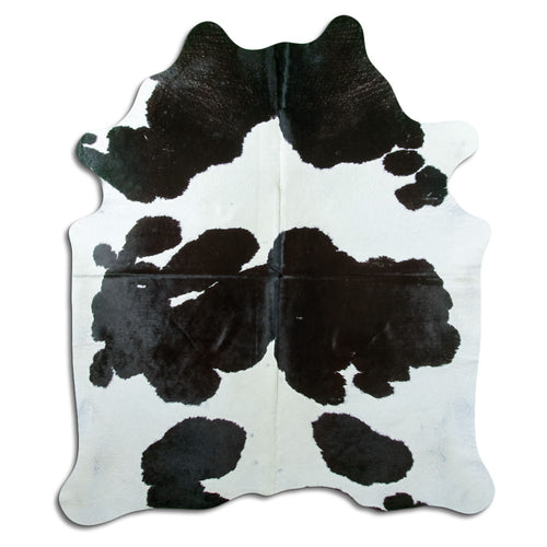 Peau de vache noire et blanche XL