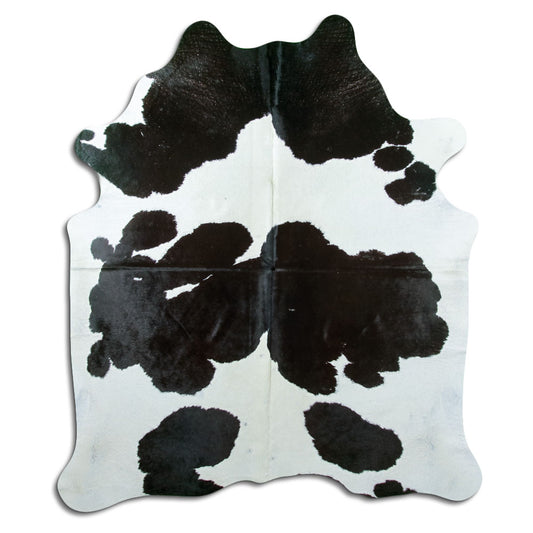 Peau de vache noire et blanche XL