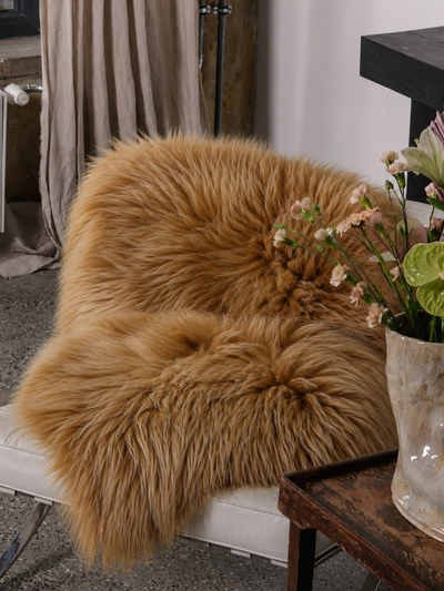 Peau de mouton islandaise « Ginger Brisa » teinte