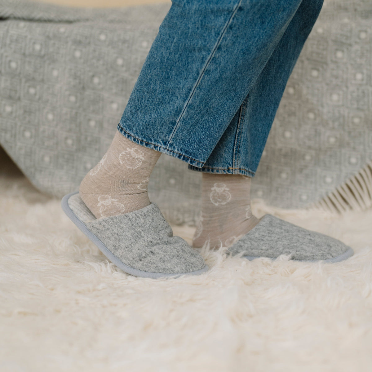 Chaussons en mérinos « Marble »