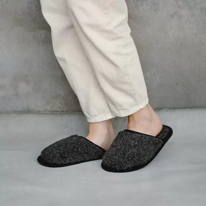 Chaussons en mérinos « Granite »