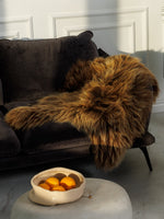 Peau de mouton islandaise brune