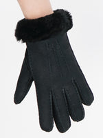 Gants en peau de mouton noir