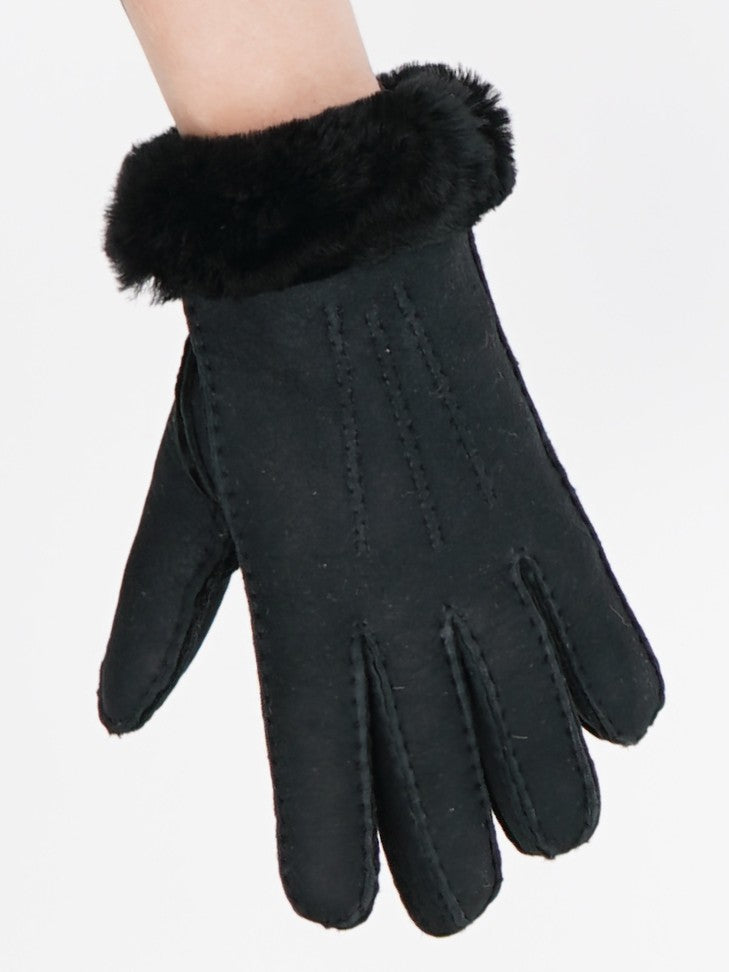 Gants en peau de mouton noir