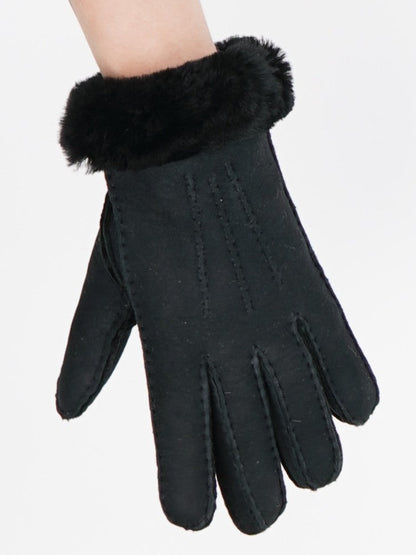 Gants en peau de mouton noir