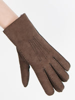 Gants en peau de mouton marron