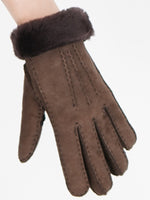 Gants en peau de mouton marron