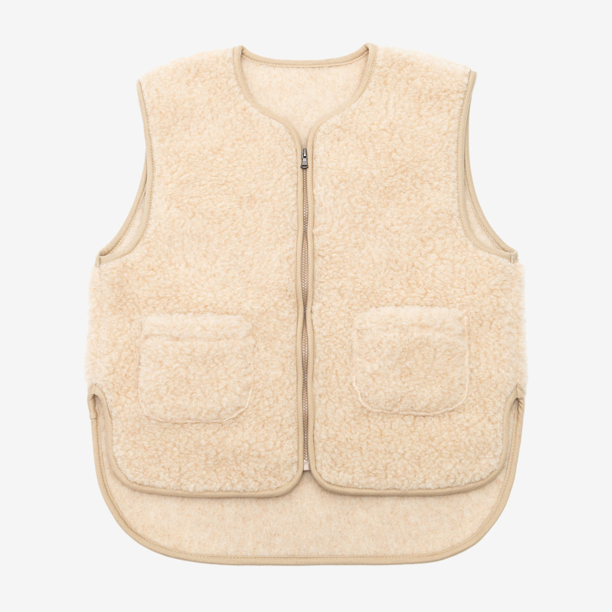 Gilet en mérinos « Island » beige