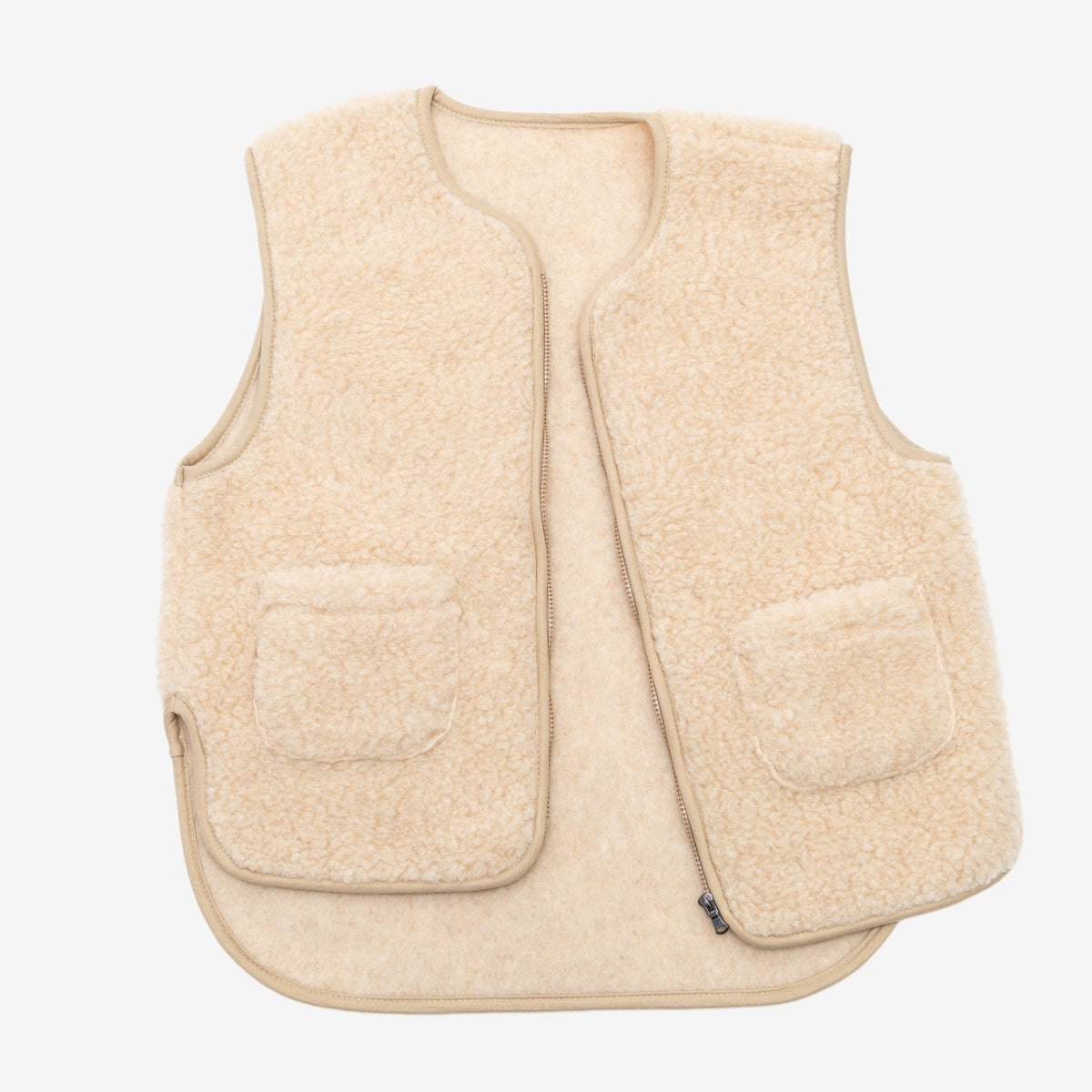 Gilet en mérinos « Island » beige