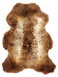 Peau de mouton multicolore britannique d’environ 110 × 70 cm, vue de dessus : exactement la peau que vous recevez