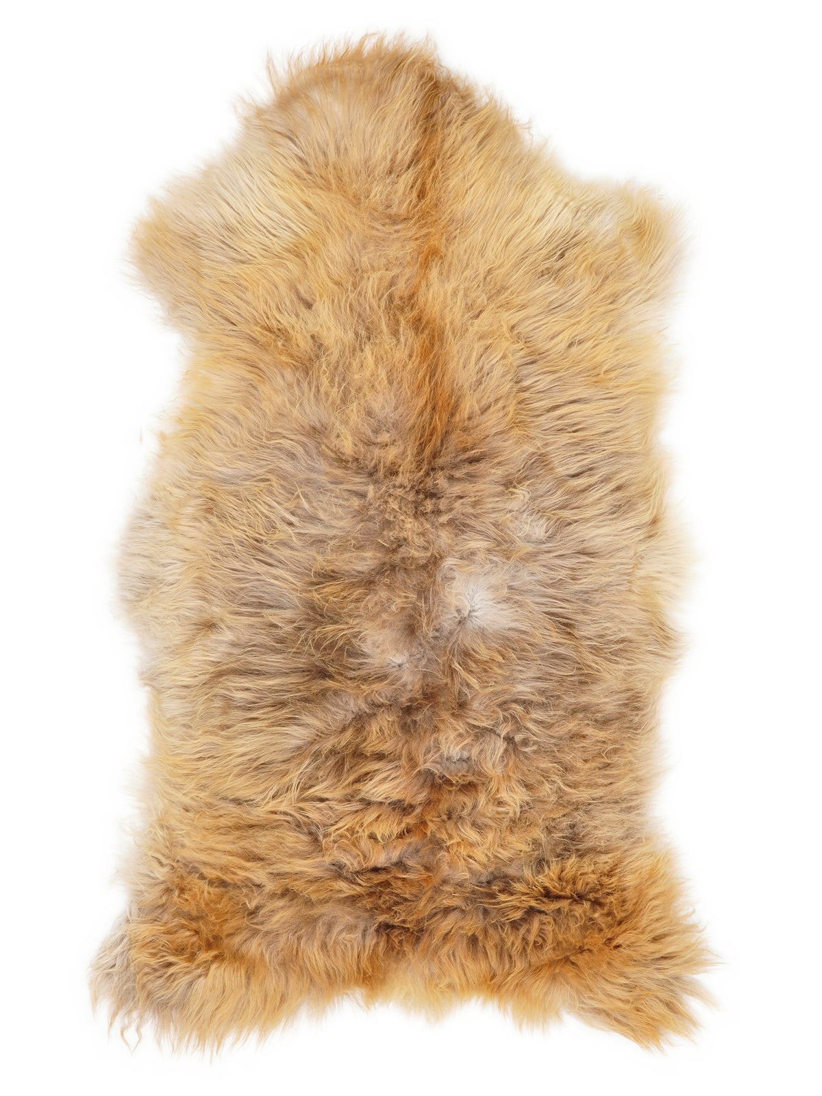 Peau de mouton multicolore britannique d’environ 120 × 60 cm, vue de dessus : exactement la peau que vous recevez