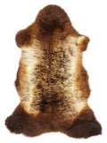 Peau de mouton multicolore britannique d’environ 115 × 60 cm, vue de dessus : exactement la peau que vous recevez