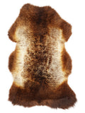 Peau de mouton multicolore britannique d’environ 110 × 60 cm, vue de dessus : exactement la peau que vous recevez