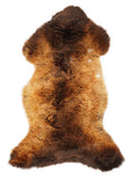 Peau de mouton multicolore britannique d’environ 110 × 55 cm, vue de dessus : exactement la peau que vous recevez