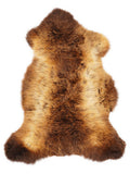 Peau de mouton multicolore britannique d’environ 110 × 60 cm, vue de dessus : exactement la peau que vous recevez