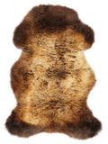 Peau de mouton multicolore britannique d’environ 105 × 60 cm, vue de dessus : exactement la peau que vous recevez
