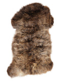 Peau de mouton multicolore britannique d’environ 110 × 60 cm, vue de dessus : exactement la peau que vous recevez