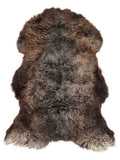 Peau de mouton multicolore britannique d’environ 130 × 80 cm, vue de dessus : exactement la peau que vous recevez