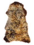 Peau de mouton multicolore britannique d’environ 130 × 60 cm, vue de dessus : exactement la peau que vous recevez