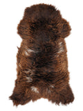 Peau de mouton multicolore britannique d’environ 130 × 60 cm, vue de dessus : exactement la peau que vous recevez