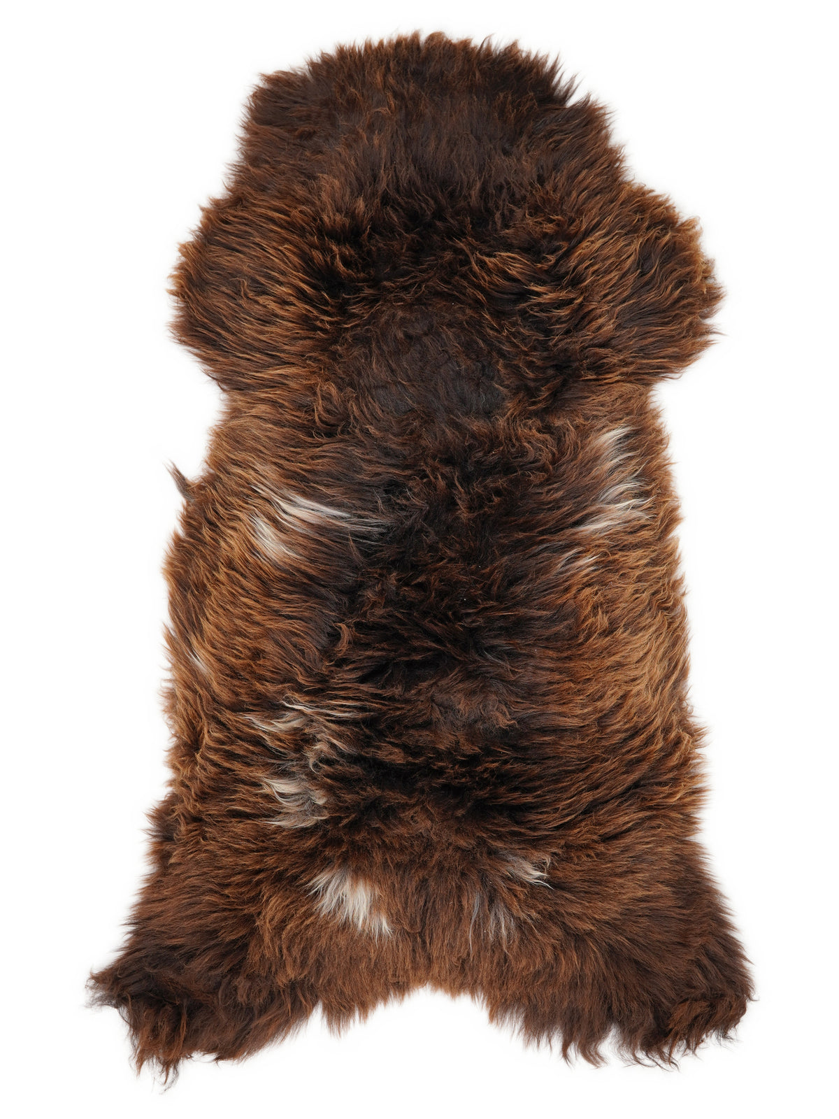 Peau de mouton multicolore britannique d’environ 130 × 60 cm, vue de dessus : exactement la peau que vous recevez